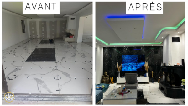 Transformation d'un salon-salle à manger classique en un espace moderne et high-tech à Châteauneuf-les-Martigues