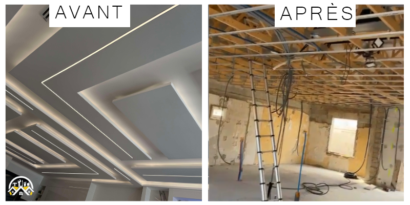  transformation spectaculaire  L&A Multiservices a su métamorphoser un plafond  à Marseille