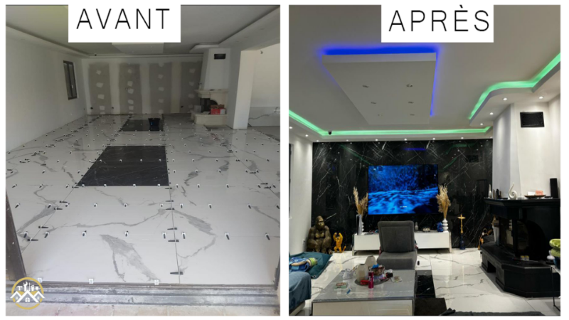 Transformation d'un salon-salle à manger classique en un espace moderne et high-tech à Châteauneuf-les-Martigues