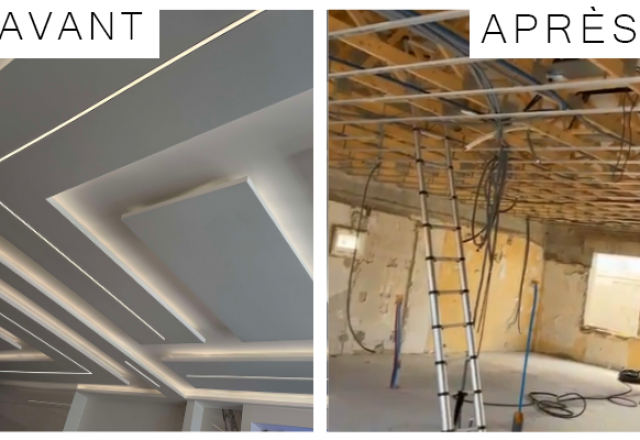  transformation spectaculaire  L&A Multiservices a su métamorphoser un plafond  à Marseille