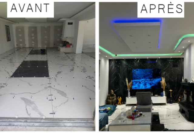 Transformation d'un salon-salle à manger classique en un espace moderne et high-tech à Châteauneuf-les-Martigues